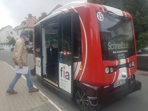 Automatisierter Shuttle-Bus im Projekt Ride4All in Soest (NRW)