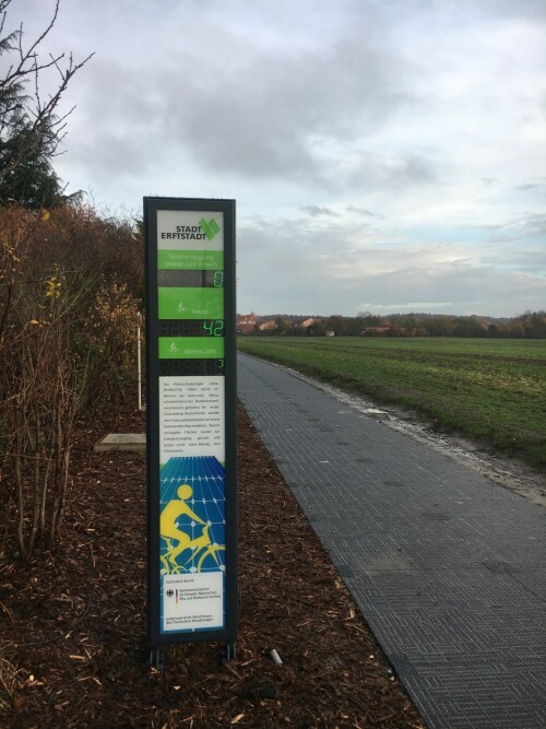Solmove Solarradweg, 90 m Teststrecke, BMU Projekt Klimaschutz im Radverkehr