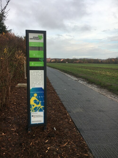 Solmove Solarradweg, 90 m Teststrecke, BMU Projekt Klimaschutz im Radverkehr